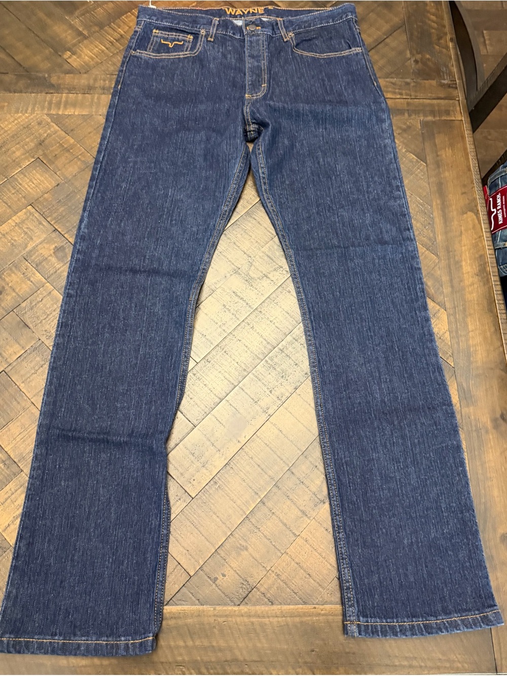 Kimes Ranch Men’s Bootcut Jeans in Dark Blue Denim